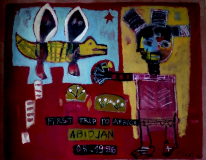 First to Africa Hommage à J.M.Basquiat 150x120